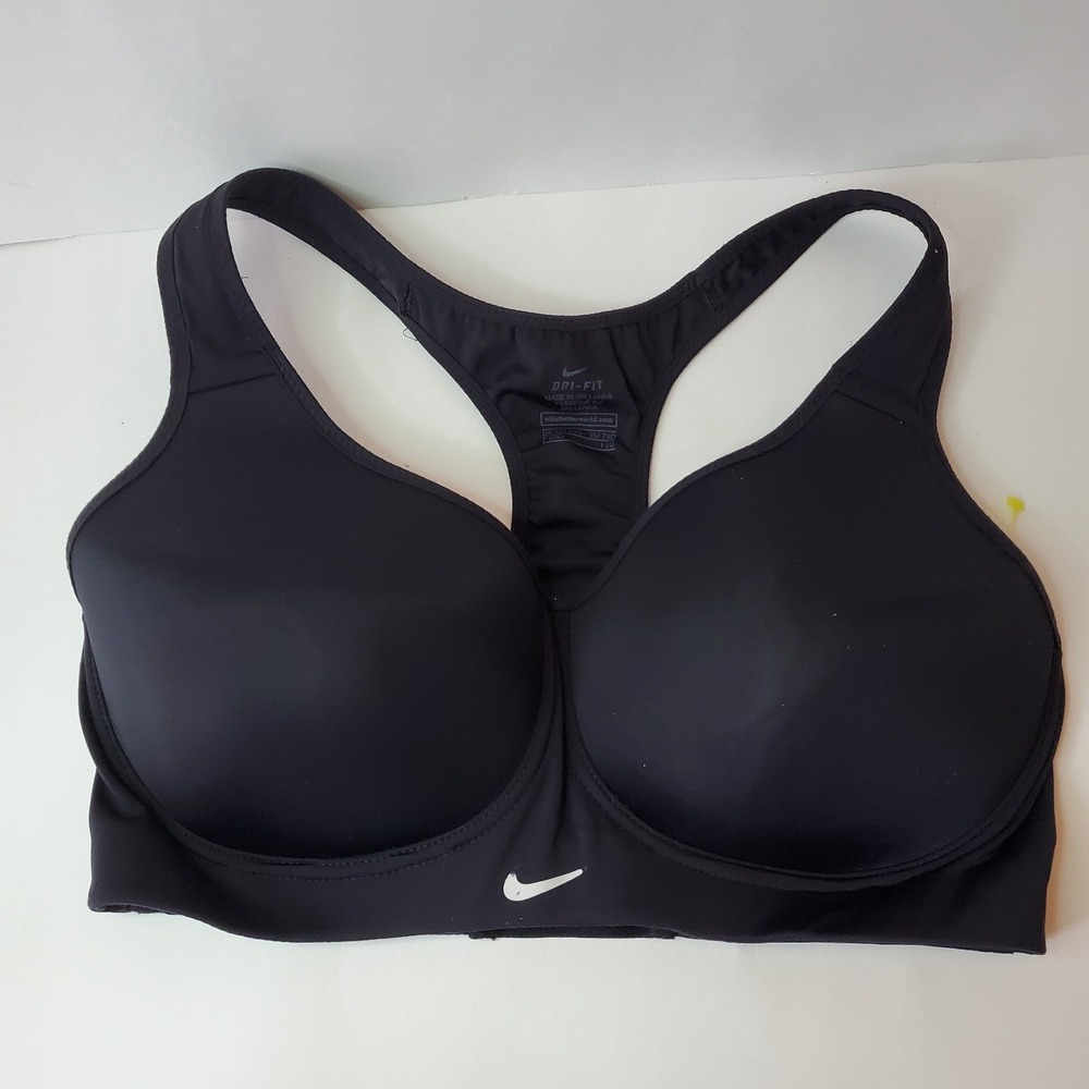 Nike Pro Rival Black Sports Bra Wireless High Support Size 34D